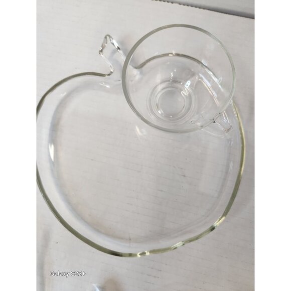 Apple Orchard Shaped Glass, Snack or Lunch Plate and cup Set of 4 (8 Pcs),Anchor - Picture 3 of 7